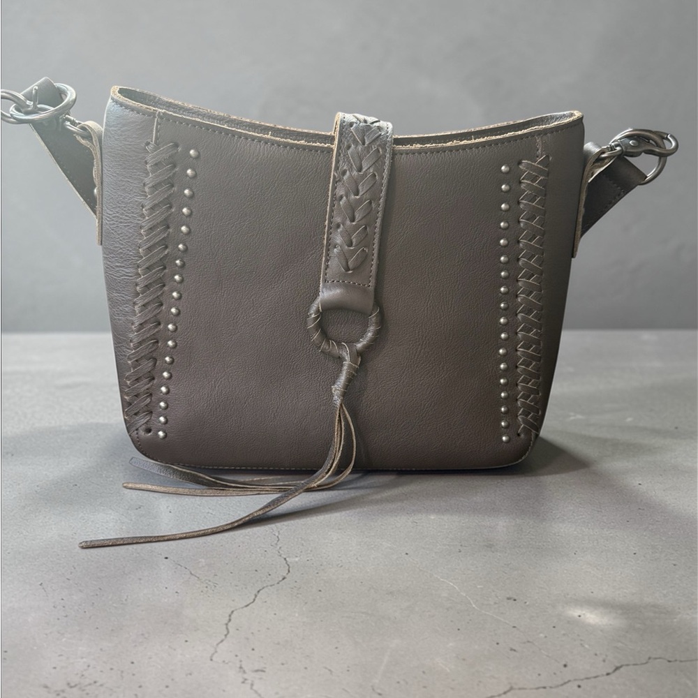 Montana West Genuine Leather Concealed Carry Hobo Crossbody Bag with Studded Tas